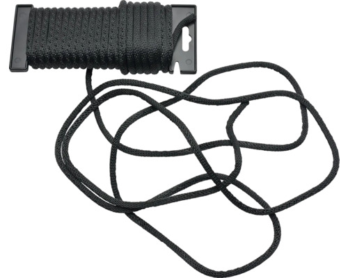 Zwart polyester touw op rol