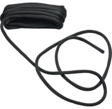 Zwart gevlochten touw opgerold