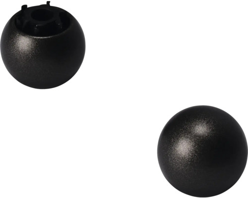 INTENSIONS Eindstuk Chic Metall antraciet 20 mm 2 stuks Twee ronde meubelglijders van kunststof