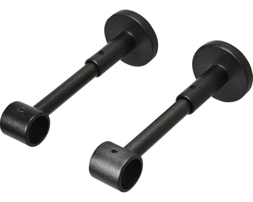INTENSIONS Wandsteun Chic Metall inkortbaar antraciet 20 mm 7-15 cm Twee gordijnroedehouders