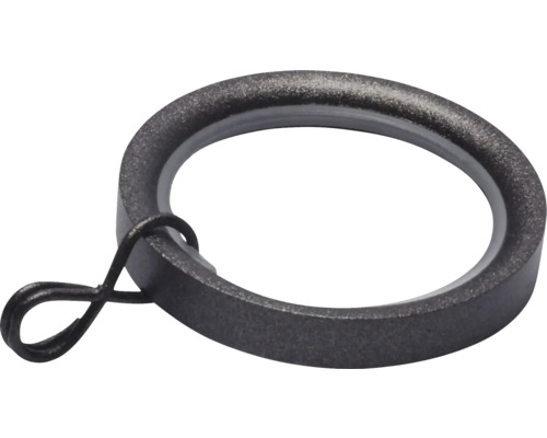 INTENSIONS Ring plat + inlage en clip Chic Metall antraciet 20 mm Gordijnring met oog voor het bevestigen van gordijnen