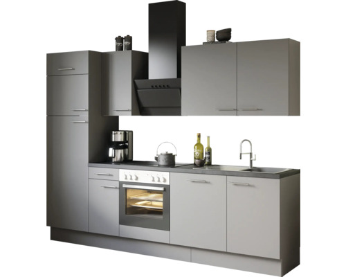 Complete keuken met boven- en onderkasten, afzuigkap en elektrische apparaten