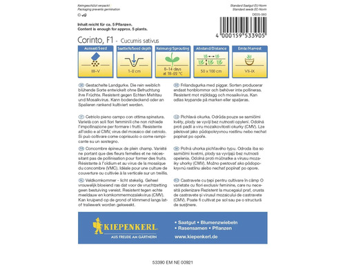 Zadenpakket Corinto F1 komkommer