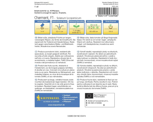 Zadenpakket Charmant F1 Solanum lycopersicum