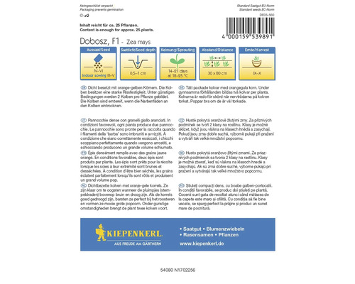 Zadenpakket Dobosz F1 maïs