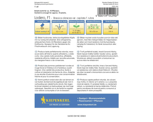Lodero F1 rode kool zaadpakket