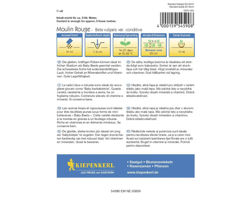 Moulin Rouge bietenzaad verpakking