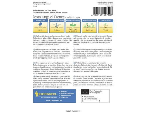 Zadenpakket Rossa lunga di Firenze, Allium cepa