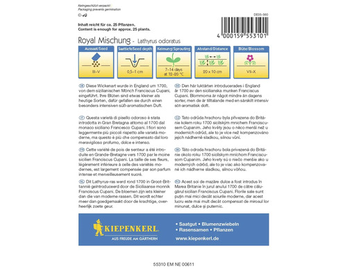 Zaadpakket Lathyrus Royal Mengsel