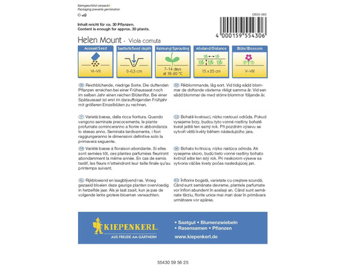 Helen Mount Viola cornuta zaadpakket