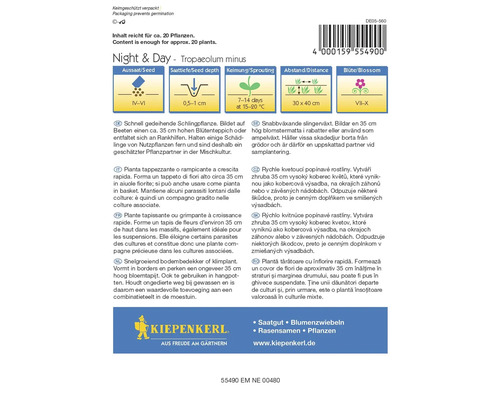 Zadenpakket Oost-Indische kers Night and Day, genoeg voor circa 20 planten