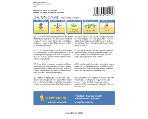 Zwerg-Mischung Antirrhinum majus zaadpakket