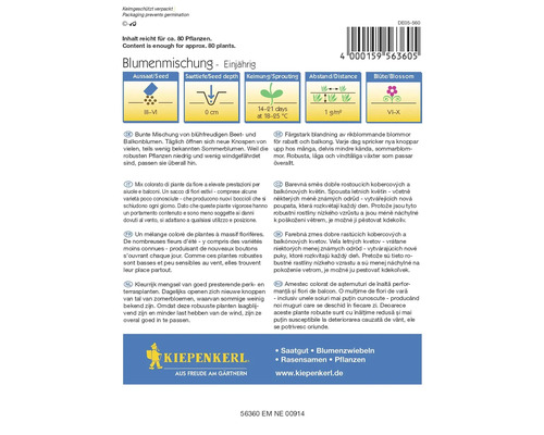 Bloemenzaadmengsel voor circa 80 planten, eenjarig