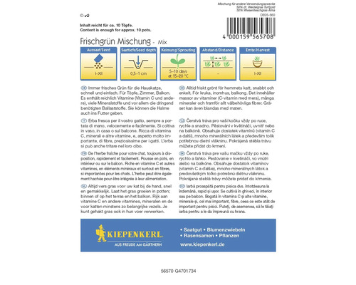 Vers groene mix voor katten, inhoud voor circa 10 potten