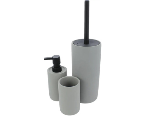 Badkamerset met zeepdispenser, beker en toiletborstel