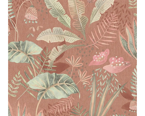 A.S. CRÉATION Vliesbehang 39348-2 Famous Garden bladeren bloemen rood Behang met plantenmotief