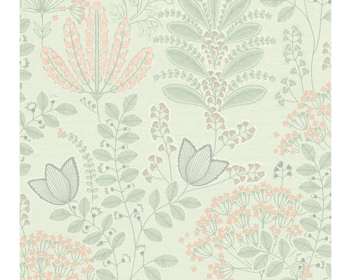 A.S. CRÉATION Vliesbehang 39349-3 Famous Garden bladeren bloemen groen Behang met bloemmotief