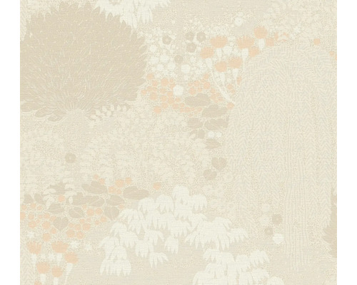 A.S. CRÉATION Vliesbehang 39350-2 Famous Garden natuur beige Behang met bloemmotief