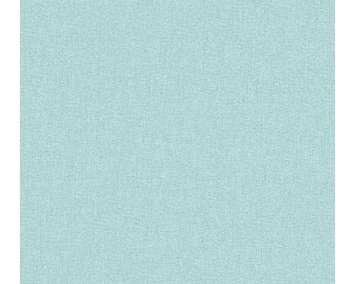 A.S. CRÉATION Vliesbehang 39353-5 Famous Garden effen turquoise Textielbehang met fijne structuur