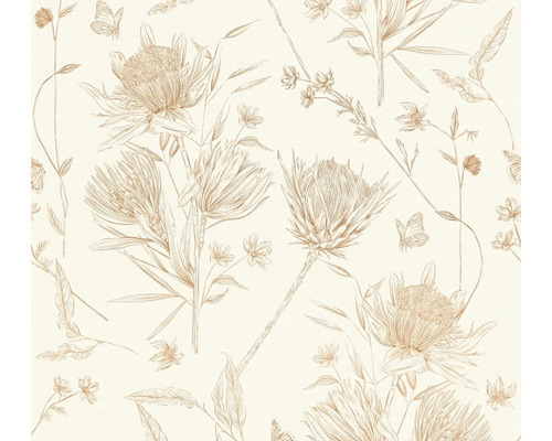 A.S. CRÉATION Vliesbehang 39427-1 bladeren jungle bloemen natuur Bloemmotief ontwerp met bloemen en vlinders