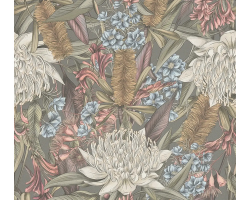 A.S. CRÉATION Vliesbehang 39428-3 bladeren jungle bloemen natuur Behang met bloemmotief van bladeren en bloemen