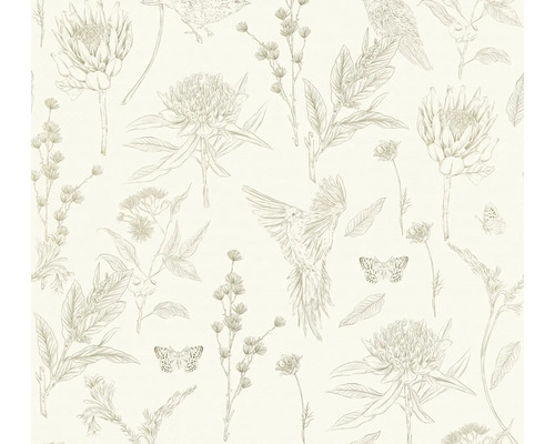 A.S. CRÉATION Vliesbehang 39429-3 bladeren jungle bloemen natuur Behang met bloemen- en vogelmotief