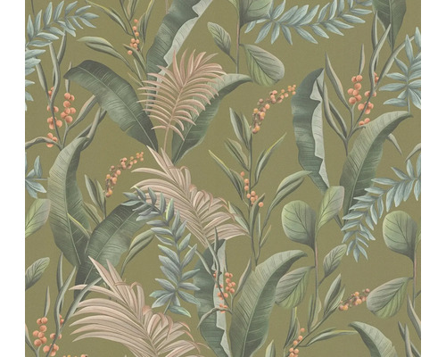 A.S. CRÉATION Vliesbehang 39436-3 bladeren jungle bloemen natuur Behang met botanisch bladpatroon