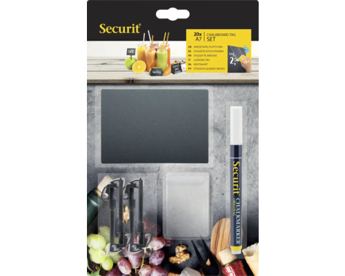 Securit krijtbordset A7 met krijtstift, houders en beschermhoes