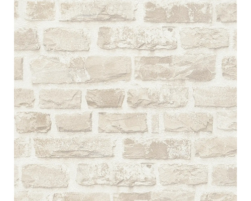 A.S. CRÉATION Vliesbehang 38637-3 Natural Living steenoptiek beige Behang met steenmotief