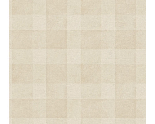 A.S. CRÉATION Vliesbehang 38664-3 Natural Living geometrisch beige Behang met eenvoudig ruitpatroon
