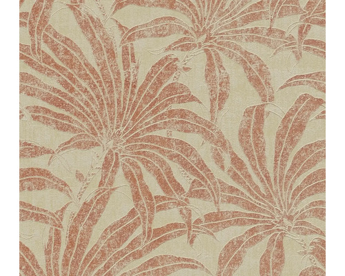 A.S. CRÉATION Vliesbehang 39501-3 Jade 2 bladeren beige/rood Behang met bladerpatroon