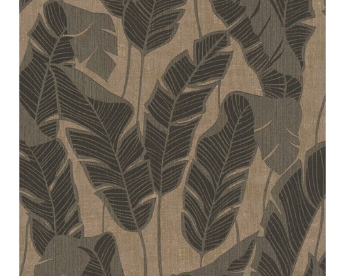 A.S. CRÉATION Vliesbehang 39502-1 Jade 2 bladeren beige Behang met tropisch bladerpatroon