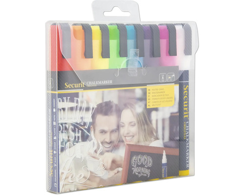 Securit krijtstift set met verschillende kleuren in verpakking