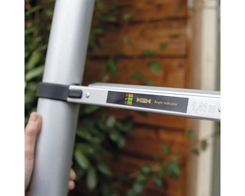 Detailweergave van een ladder met hoekindicator