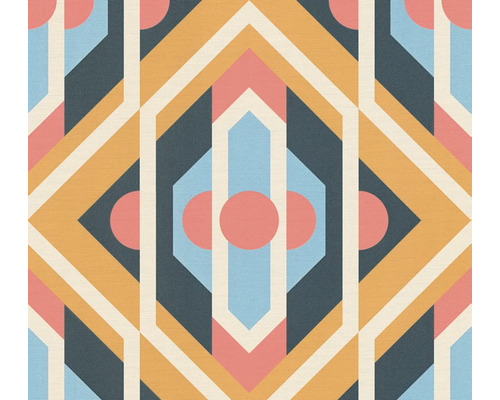 A.S. CRÉATION Vliesbehang 39531-4 Retro Chic blauw Abstract geometrisch patroon voor decoratieve doeleinden