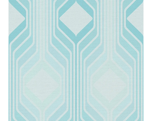 A.S. CRÉATION Vliesbehang 39532-1 Retro Chic lichtblauw Behang met geometrisch patroon in lichte tinten.