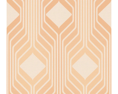 A.S. CRÉATION Vliesbehang 39532-3 Retro Chic oranje Behang met geometrisch ruitpatroon