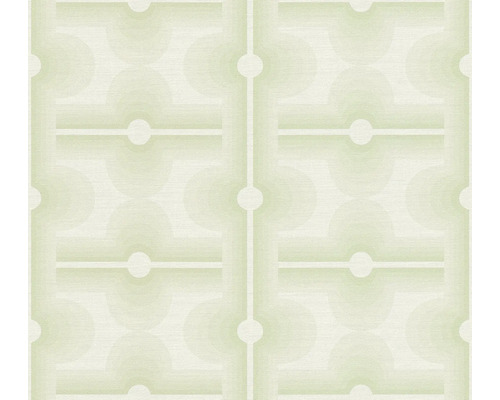 A.S. CRÉATION Vliesbehang 39533-1 Retro Chic groen Behang met geometrisch cirkel- en lijnenpatroon