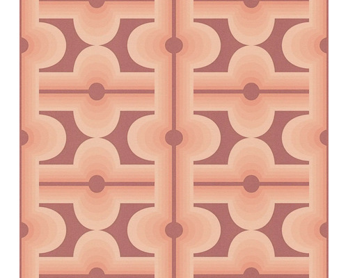 A.S. CRÉATION Vliesbehang 39533-2 Retro Chic rood Behang met geometrisch retropatroon