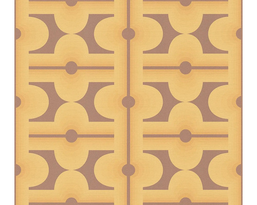 A.S. CRÉATION Vliesbehang 39533-4 Retro Chic geel Behang met geometrisch patroon