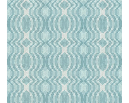 A.S. CRÉATION Vliesbehang 39534-2 Retro Chic lichtblauw Behang met geometrisch patroon van cirkels en ruiten