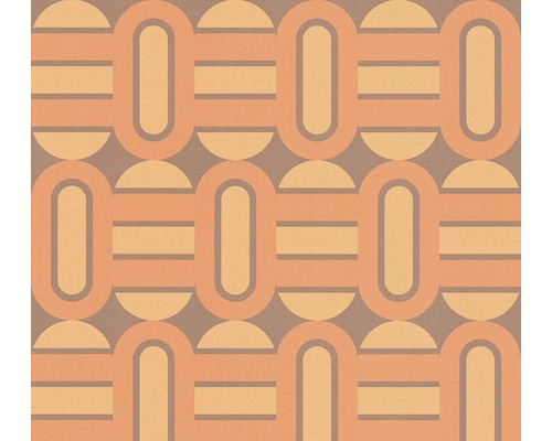 A.S. CRÉATION Vliesbehang 39536-2 Retro Chic oranje Grafisch patroon met afgeronde vormen op een behang