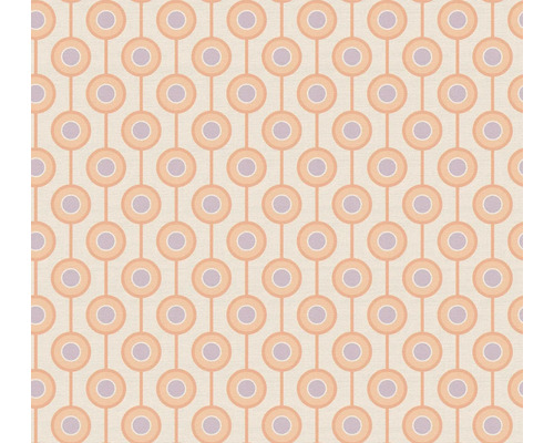 A.S. CRÉATION Vliesbehang 39537-5 Retro Chic stippen oranje Behangpatroon met cirkels en lijnen