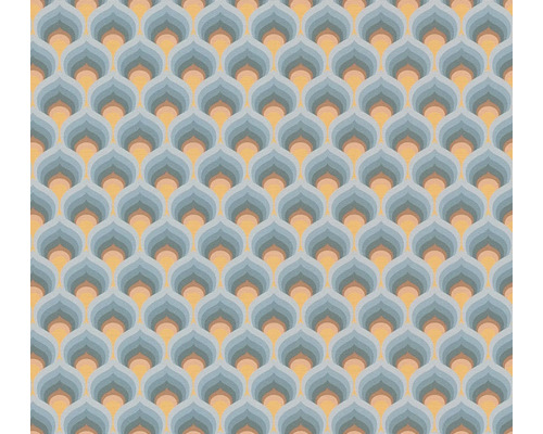 A.S. CRÉATION Vliesbehang 39538-3 Retro Chic lichtblauw Behang met geometrisch patroon