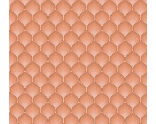 A.S. CRÉATION Vliesbehang 39538-5 Retro Chic oranje Behang met overlappend, druppelvormig patroon