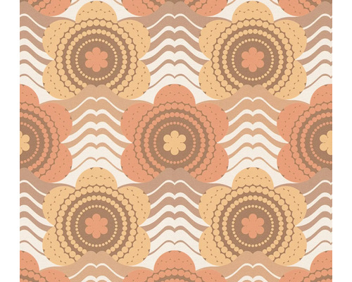 A.S. CRÉATION Vliesbehang 39539-3 Retro Chic bloemen oranje Behang met bloemmotief