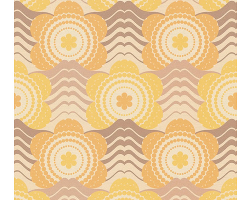 A.S. CRÉATION Vliesbehang 39539-5 Retro Chic bloemen geel Behang met bloemenpatroon