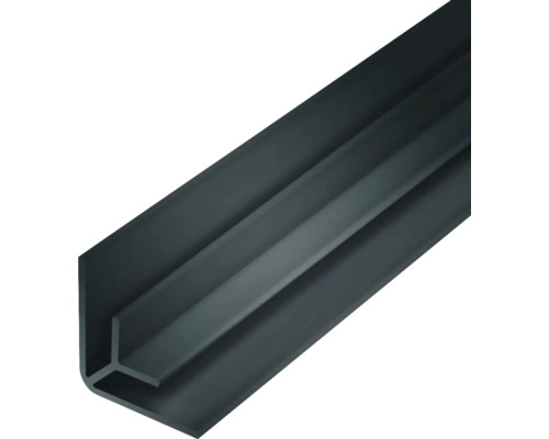 Binnenhoekprofiel kunststof zwart voor paneeldikte 4 mm, 2600 mm