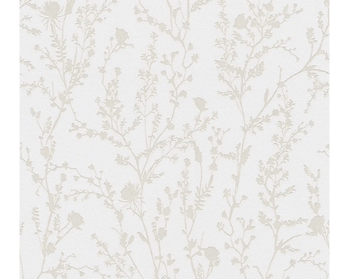 A.S. CRÉATION Vliesbehang 39546-2 bloemen natuur lichtgrijs Behang met bloemmotief