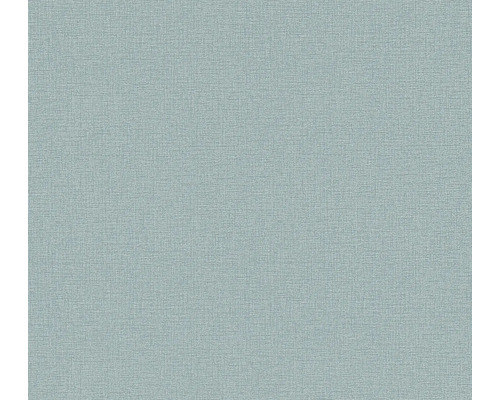 A.S. CRÉATION Vliesbehang 39547-6 effen textieloptiek turquoise petrol Textielbehang met fijne structuur